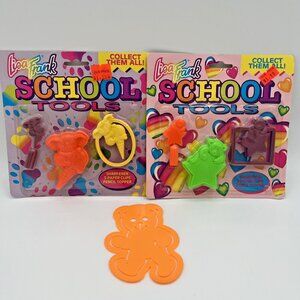 Vintage Lisa Frank School Tools sets x 2 Paper Clips pencil topper NOS Sealed